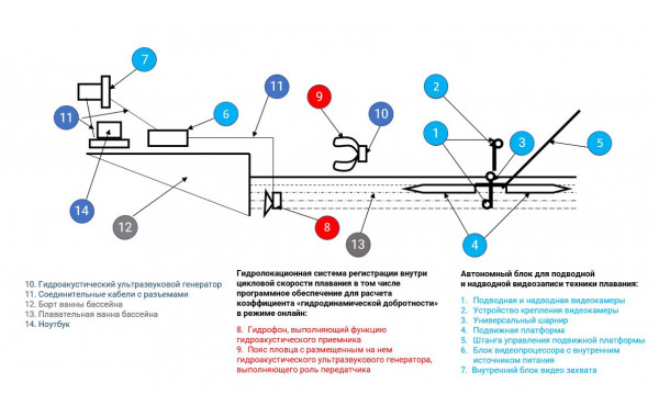 Регистрационный видео комплекс оценки подводной и надводной техники плавания 051-2032 600_380