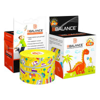 Кинезио тейп BBalance KIDS 5x500 см Машинки желтый