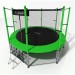 Батут i-Jump Classic 12FT 366 см с нижней сетью и лестницей зеленый 75_75