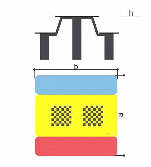 Стол со скамьями шахматный (детский) Romana 302.35.00-01 521_575