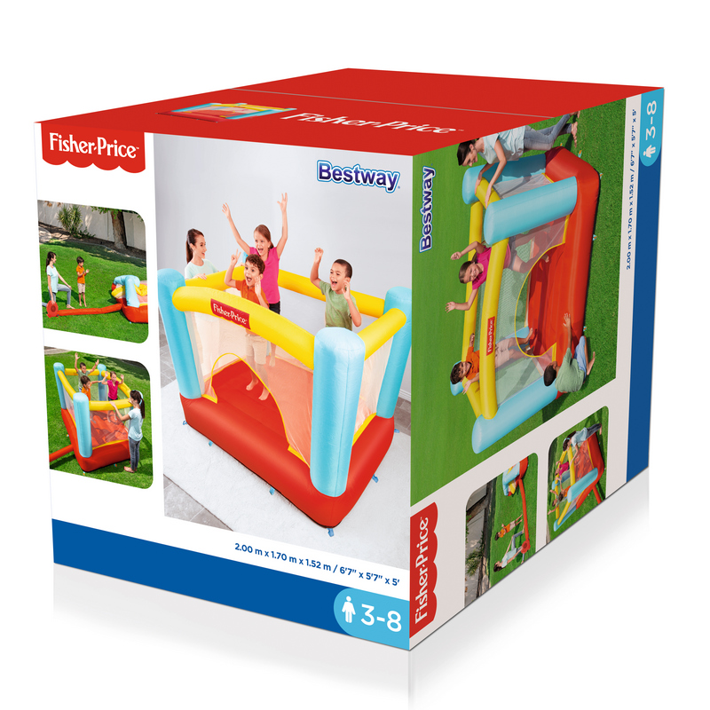 Надувной батут Bouncetacular 200x170x152см, электрический насос Bestway 93549 800_800