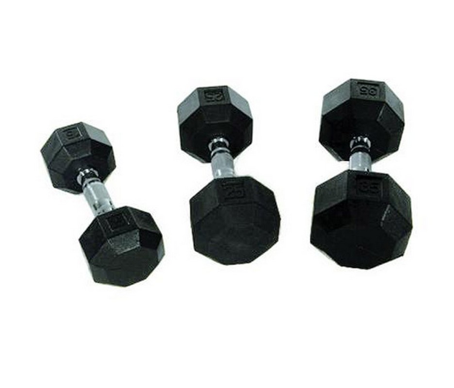 Гантель 12,5кг Perform Better Rubber Encased Hex Dumbbells 4137-12,5\BK-12-00 936_800